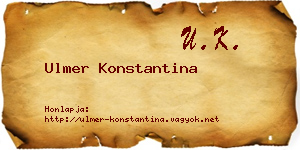 Ulmer Konstantina névjegykártya